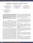 Research paper thumbnail of Challenges of Quality Assurance in IoT