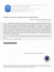 Research paper thumbnail of Quality Assurance in Requirement Engineering
