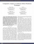 Research paper thumbnail of Comparative Analysis of Software Defect PredictionTechniques