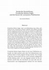 Research paper thumbnail of Verdeckte Vermittlung. Friederike Helene Unger und die Kunst der anonymen Publikation