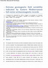Research paper thumbnail of Extreme geomagnetic field variability indicated by Eastern Mediterranean full-vector archaeomagnetic records
