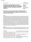 Research paper thumbnail of Conducting rapid qualitative research amongst people with experience of rough sleeping in London during the COVID-19 pandemic