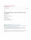Research paper thumbnail of Studying disciplinary corpora to teach the craft of Discussion