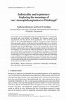 Research paper thumbnail of Indexicality and Experience: Variation and Identity in Pittsburgh
