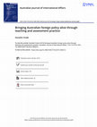 Research paper thumbnail of Bringing Australian foreign policy alive through teaching and assessment practice