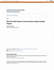 Research paper thumbnail of Pilot e Portfolio Project for Communication Studies Graduate Program