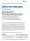 Research paper thumbnail of Lightweight Encryption Technique to Enhance Medical Image Security on Internet of Medical Things Applications