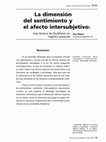 Research paper thumbnail of La dimensión del sentimiento y el afecto intersubjetivo: una lectura de Durkheim en registro pasional