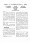 Research paper thumbnail of Measuring text similarity with dynamic time warping