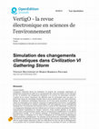 Research paper thumbnail of Simulation des changements climatiques dans Civilization VI Gathering Storm