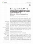 Research paper thumbnail of Cross-Linguistic Trade-Offs and Causal Relationships Between Cues to Grammatical Subject and Object, and the Problem of Efficiency-Related Explanations