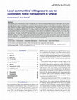 Research paper thumbnail of Local communities’ willingness to pay for sustainable forest management in Ghana