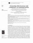 Research paper thumbnail of Assessing effectiveness and compliance of banking boards