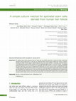 Research paper thumbnail of A simple culture method for epithelial stem cells derived from human hair follicle