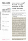 Research paper thumbnail of Is mere exposure enough? The effects of bilingual environments on infant cognitive development