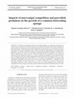 Research paper thumbnail of Impacts of macroalgal competition and parrotfish predation on the growth of a common bioeroding sponge