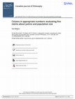 Research paper thumbnail of Citizens in appropriate numbers: evaluating five claims about justice and population size