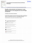 Research paper thumbnail of Equality, Value Pluralism and Relevance: Is Luck Egalitarianism in One Way Good, But Not All Things Considered?