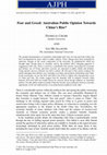 Research paper thumbnail of Fear and Greed: Australian Public Opinion Towards China's Rise