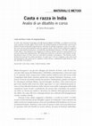 Research paper thumbnail of Casta e razza in India Analisi di un dibattito in corso