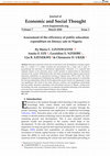 Research paper thumbnail of Assessment of the efficiency of public education expenditure on literacy rate in Nigeria