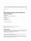 Research paper thumbnail of Beyond Blackboards: Engaging Underserved Middle School Students in Engineering
