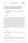 Research paper thumbnail of "The Bodily Fact of Otherness": Martin Buber's Post-Kantian Phenomenology of Dialogue
