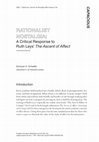 Research paper thumbnail of Rationalist Nostalgia: A Critical Response to Ruth Leys' The Ascent of Affect