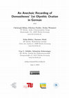 Research paper thumbnail of An Anechoic Recording of Demosthenes’ 1st Olynthic Oration in German