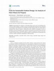 Research paper thumbnail of Tools for Sustainable Fashion Design: An Analysis of Their Fitness for Purpose