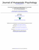 Research paper thumbnail of Cross-cultural encounter as an opportunity for personal growth