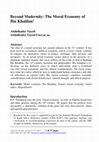 Research paper thumbnail of Beyond Modernity: The Moral Economy of Ibn Khaldun