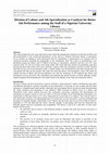 Research paper thumbnail of Division of Labour and Job Specialization as Catalysts for Better Job Performance among the Staff of a Nigerian University Library