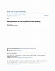 Research paper thumbnail of Presuppositions as Inducing Various Scope Readings