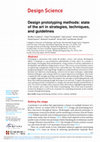 Research paper thumbnail of Design prototyping methods: state of the art in strategies, techniques, and guidelines