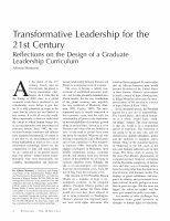 Research paper thumbnail of Transformative Leadership for the 21st Century