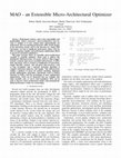 Research paper thumbnail of MAO — An extensible micro-architectural optimizer