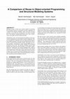 Research paper thumbnail of A Comparison of Reuse in Object-oriented Programming and Structural Modeling Systems
