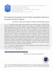 Research paper thumbnail of The Empirical Evaluation of how Public Expenditure Influences Economic Growth in Nigeria