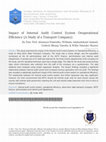 Research paper thumbnail of Impact of Internal Audit Control System Onoperational Efficiency (A Study of a Transport Company)