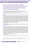Research paper thumbnail of Técnica de Livani-Belangero (MIPO) en el tratamiento de las fracturas diafisarias de húmero. Experiencia latinoamericana en tres centros hospitalarios