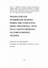 Research paper thumbnail of Translator and Interpreter Training During the COVID-19 Pandemic: Procedural, Technical and Psychosocial Factors in Remote Training