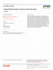 Research paper thumbnail of L'impartialité des juges et la lecture morale des droits