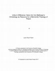 Research paper thumbnail of Unity in Difference: Hans Urs Von Balthasar's Christology as Resource for a Mennonite Theology of Peace