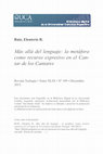 Research paper thumbnail of Más allá del lenguaje La metáfora como recurso expresivo en el Cantar de los Cantares