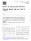 Research paper thumbnail of Masking the Strangulation of Opposition Parties as Pandemic Response: Austerity Measures Targeting the Local Level in Hungary