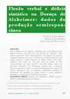 Research paper thumbnail of Flexão verbal e déficit sintático na Doença de Alzheimer: dados de produção semiespontânea