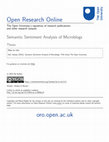 Research paper thumbnail of Semantic Sentiment Analysis of Microblogs