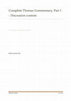 Research paper thumbnail of Complete Thomas Commentary - Discussion content v10