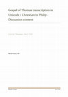 Research paper thumbnail of Gospel of Thomas transcription in Unicode / Chrestian in Philip - Discussion content
